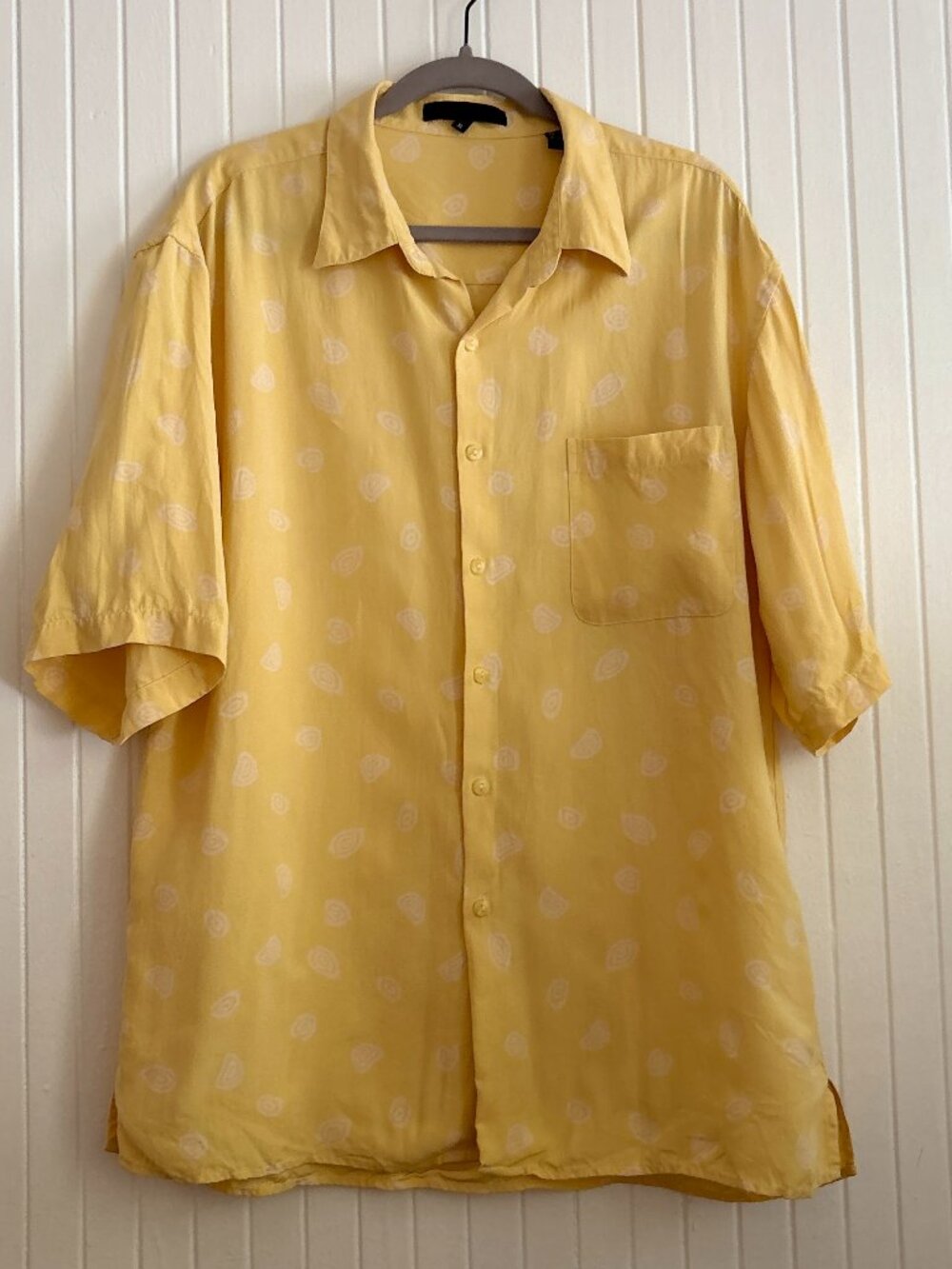 Vintage 100% Silk Short Sleeve Button Down